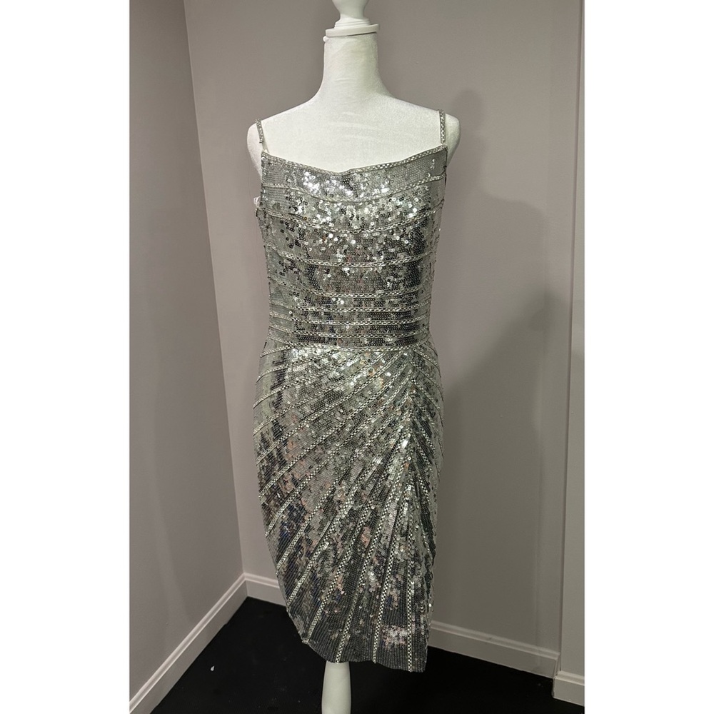 Jovani Silver Sequin Dress